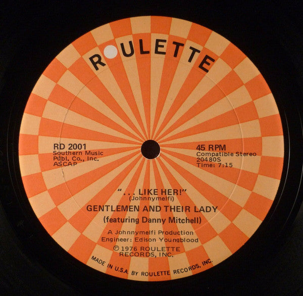 The Gentlemen & Their Ladies Featuring Danny Mitchell (2) / Four Below Zero : "... Like Her!" / My Baby's Got E.S.P. (12")