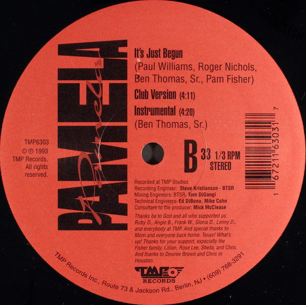 Pamela Fisher : It's Just Begun (12")