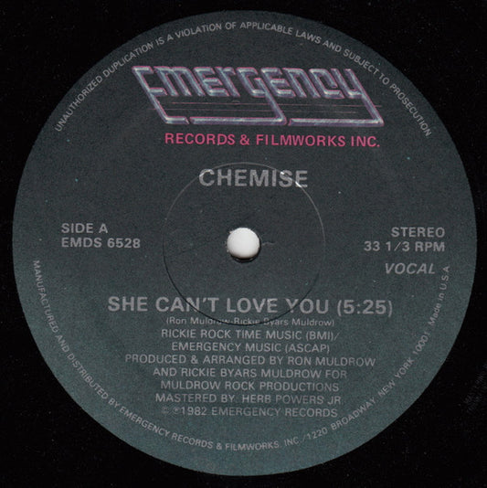 Chemise : She Can't Love You (12")