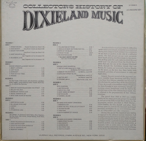 Various : Collector's History Of Dixieland Music (5xLP, Comp)