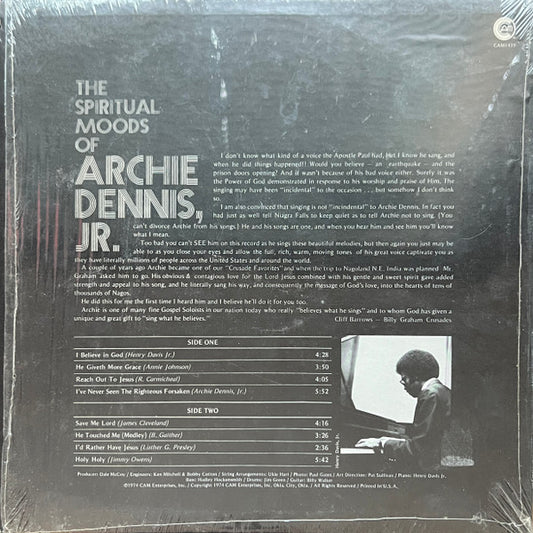 Archie Dennis - The Spiritual Moods Of Archie Dennis, Jr. vinyl record, LP (Near Mint (NM or M-)) | Lulo Records