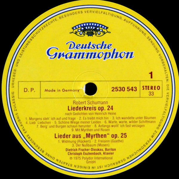 Robert Schumann - Dietrich Fischer-Dieskau ∙ Christoph Eschenbach : Lieder Op. 24 ∙ Aus "Myrthen" Op. 25 (LP)