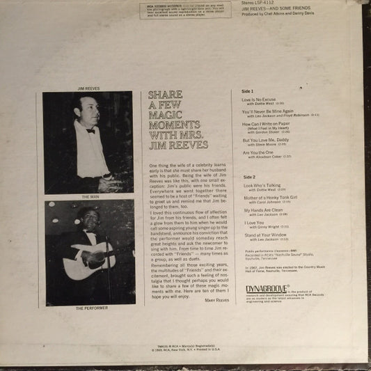 Jim Reeves - And Some Friends vinyl record, LP (Mint (M)) | Lulo Records