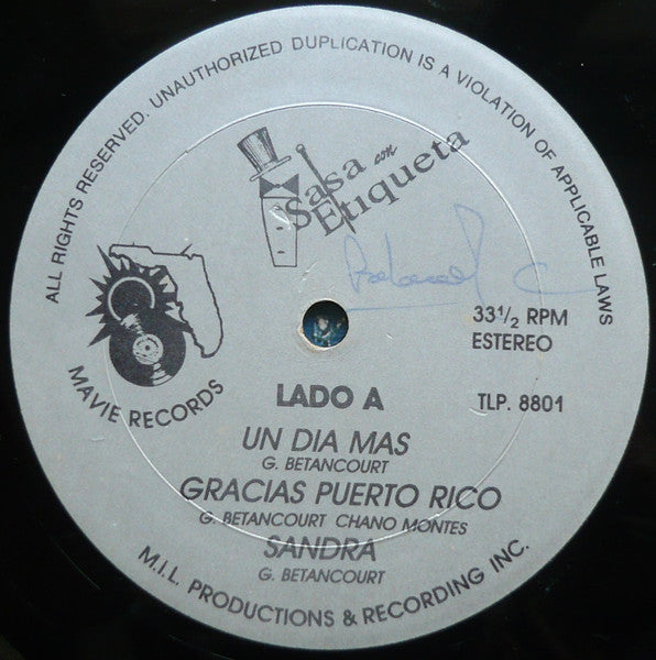 Salsa Con Etiqueta (Randy) : Un Dia Mas  (LP, Album)
