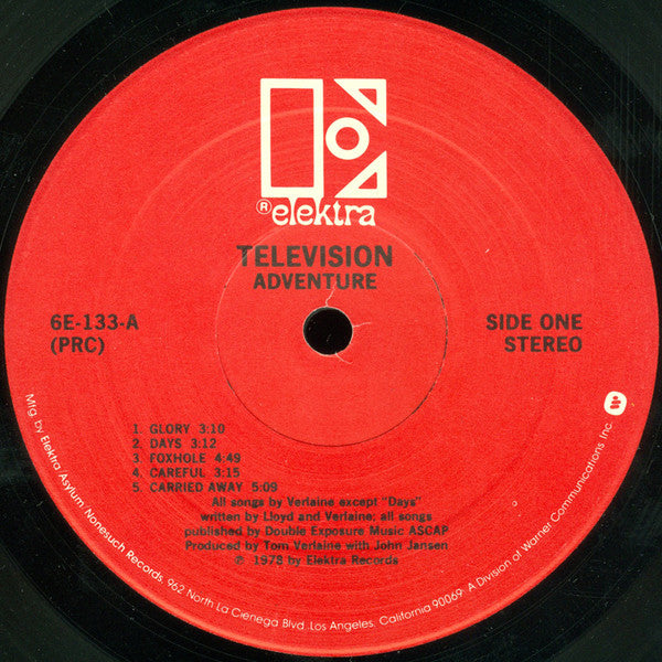 Television : Adventure (LP, Album, PRC)