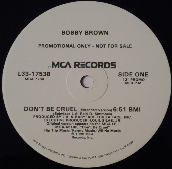 Bobby Brown : Don't Be Cruel (12", Promo)