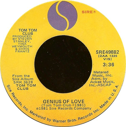 Tom Tom Club : Genius Of Love (7", Single, Win)