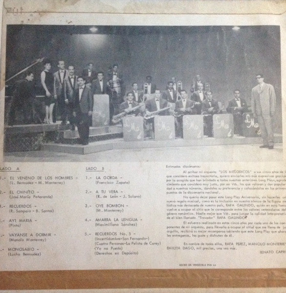 Los Melódicos : El Veneno De Los Hombres (LP, Album, Mono)