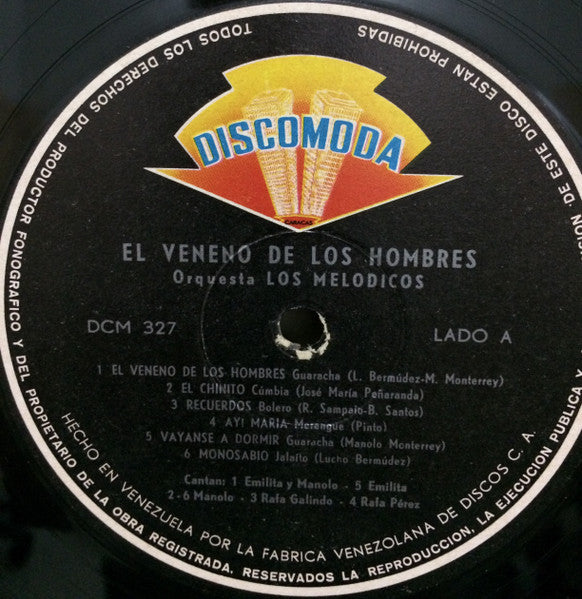 Los Melódicos : El Veneno De Los Hombres (LP, Album, Mono)