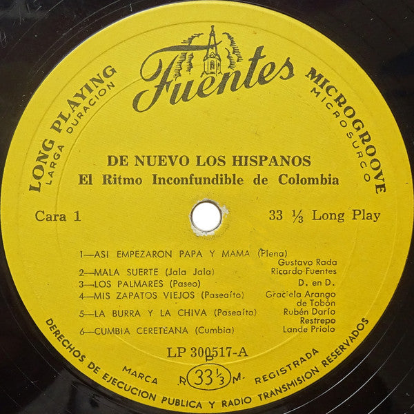 Los Hispanos : De Nuevo Los Hispanos (LP, Album, Mono)
