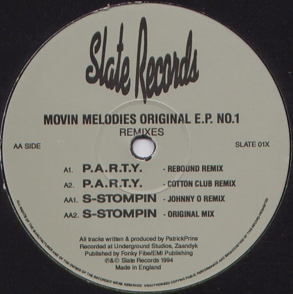 Movin' Melodies : Original E.P. No.1 (Remixes) (12", EP)