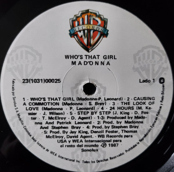 Madonna : Who's That Girl (Original Motion Picture Soundtrack) (LP, Album)