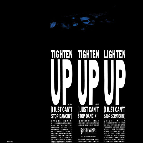 Wally Jump Jr. & The Criminal Element* : Tighten Up (I Just Can't Stop Dancin') (12")