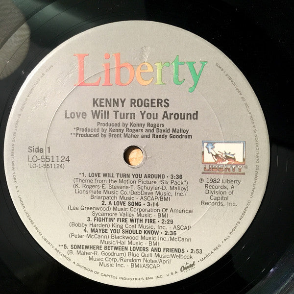 Kenny Rogers : Love Will Turn You Around (LP, Album, Club, Car)