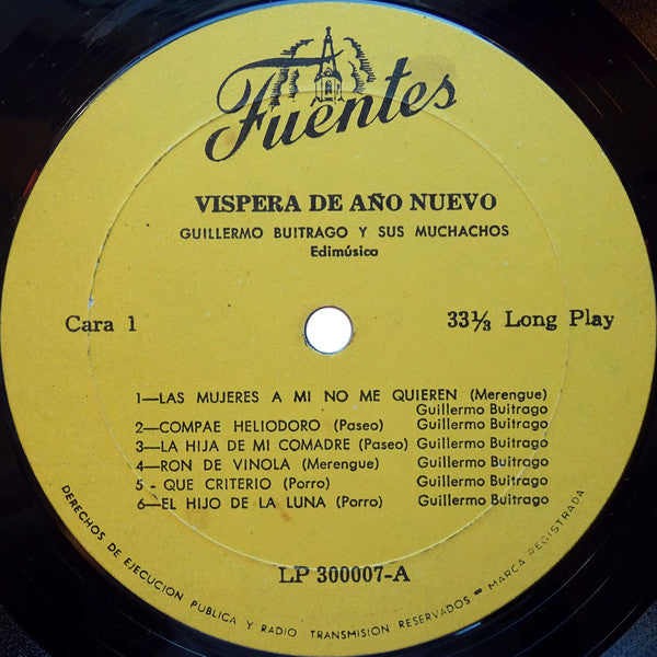Guillermo Buitrago Y Sus Muchachos : Vispera De Año Nuevo (LP, Album, Mono, RP)