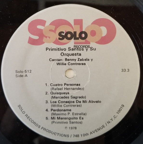 Primitivo Santos y Su Orquesta : Sabor De Mi Tierra (LP, Album)
