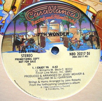 7th Wonder : I Enjoy Ya (12", S/Sided, Promo)