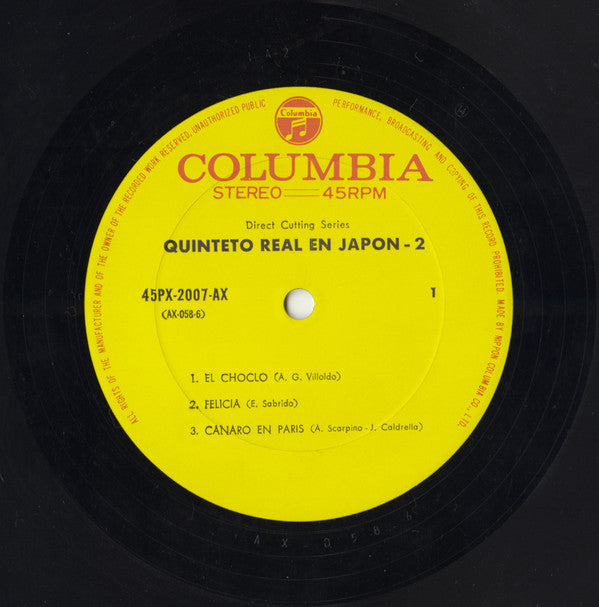 Quinteto Real : Quinteto Real En Japon Vol.2 (12", Gat)