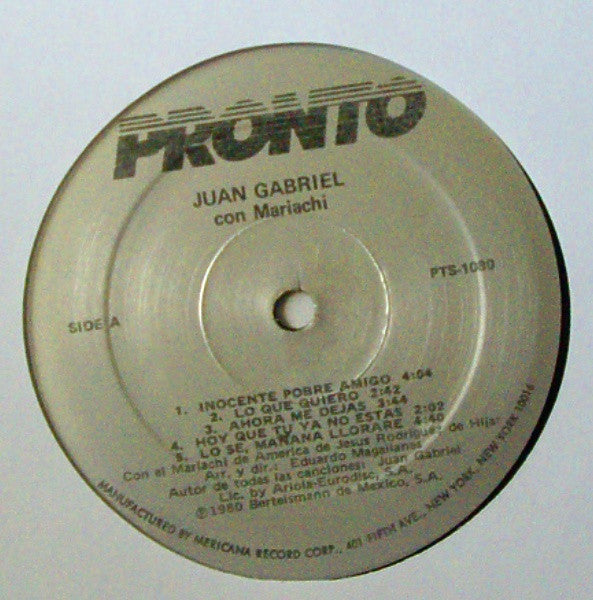 Juan Gabriel : Juan Gabriel Con Mariachi  (LP, Album)