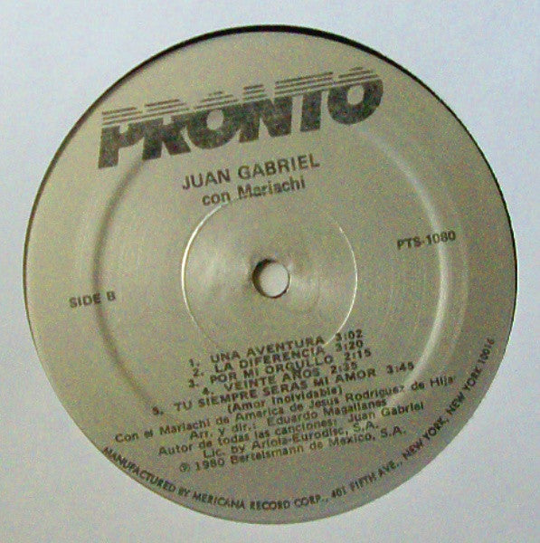 Juan Gabriel : Juan Gabriel Con Mariachi  (LP, Album)