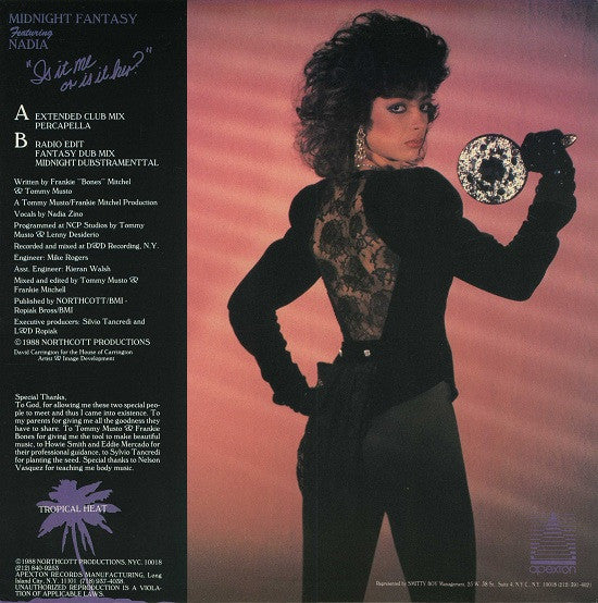 Midnight Fantasy Featuring Nadia Zino : Is It Me Or Is It Her? (12")