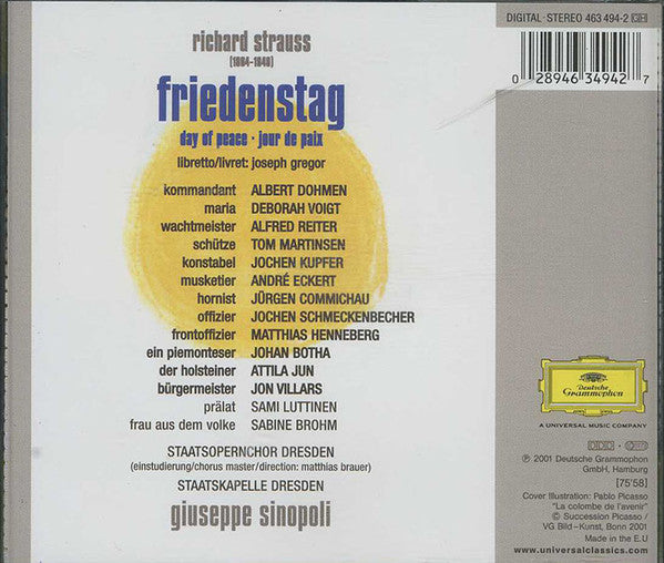 Richard Strauss - Giuseppe Sinopoli, Deborah Voigt · Albert Dohmen · Staatskapelle Dresden : Friedenstag (CD, Album)