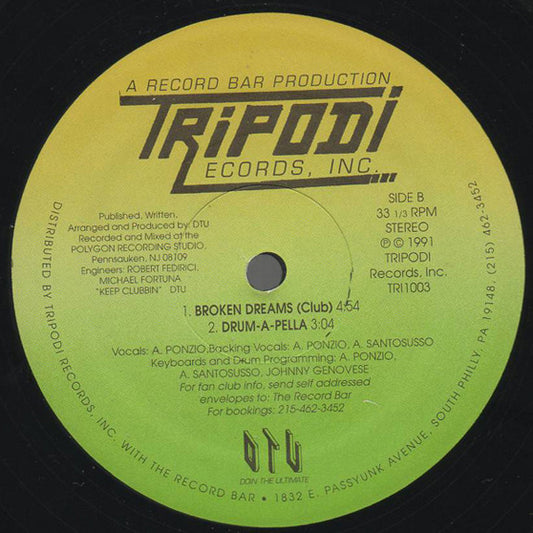 DTU - Broken Dreams vinyl record, 12" (Very Good Plus (VG+)) | Lulo Records