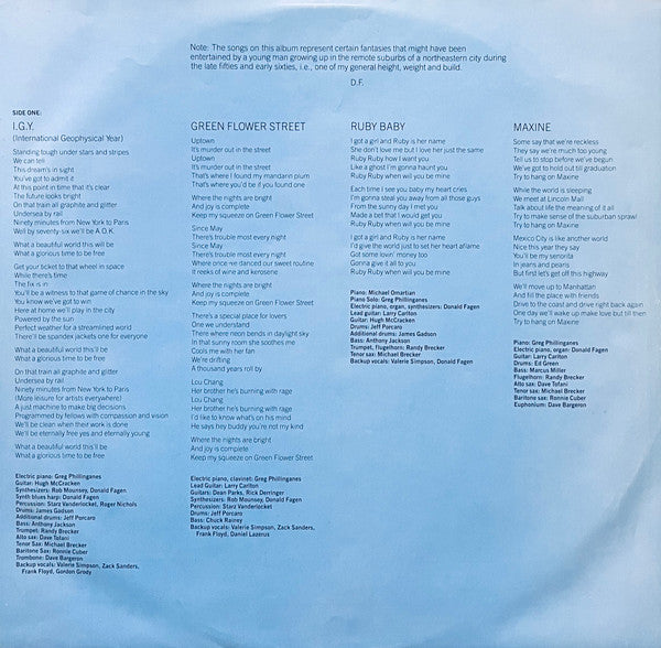 Donald Fagen : The Nightfly (LP, Album, All)