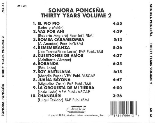 La Sonora Ponceña - 30th Anniversary Vol. 2 vinyl record, CD (Near Mint (NM or M-)) | Lulo Records