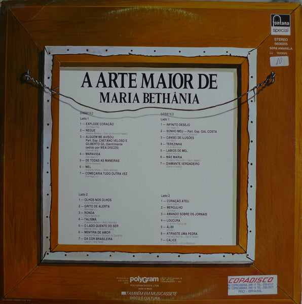 Maria Bethânia : A Arte Maior De Maria Bethânia (2xLP, Comp, Gat)