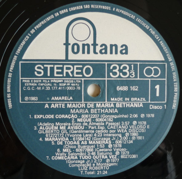 Maria Bethânia : A Arte Maior De Maria Bethânia (2xLP, Comp, Gat)