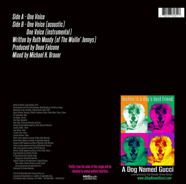 Norah Jones, Aimee Mann, Susanna Hoffs, Lydia Loveless, Neko Case, Kathryn Calder, Brian May : One Voice (From The Documentary "A Dog Named Gucci") (12", RSD, Single, Ltd)