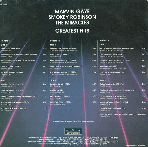 Marvin Gaye, Smokey Robinson, The Miracles : Greatest Hits (3xLP, Comp)