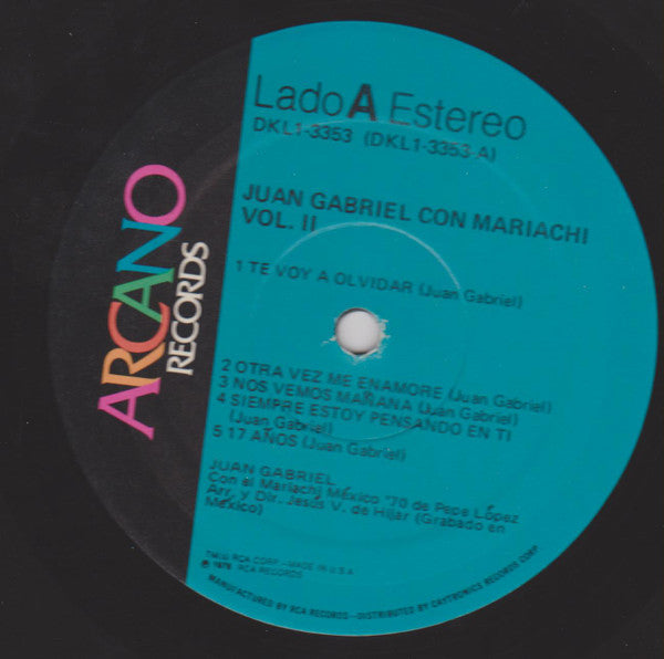 Juan Gabriel : Juan Gabriel Con Mariachi Vol. II (LP, Album)