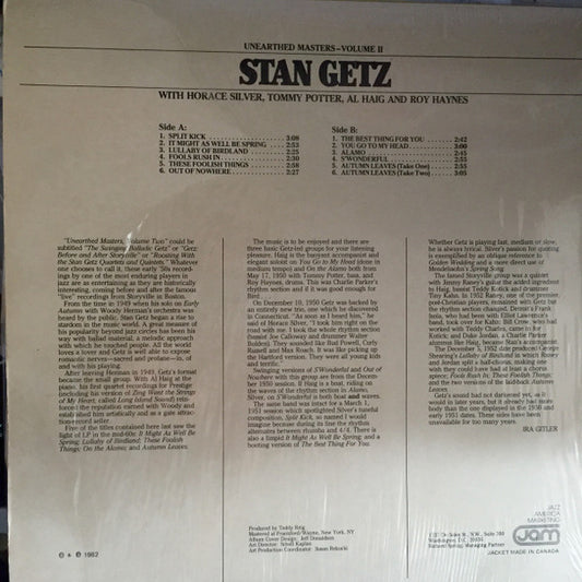 Stan Getz : Unearthed Masters - Volume II (LP, Comp)