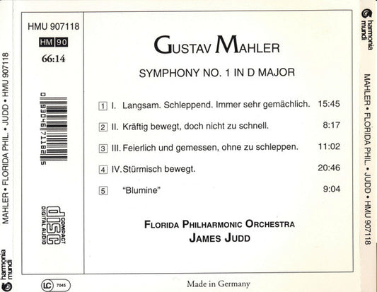 Gustav Mahler - The Florida Philharmonic Orchestra / James Judd - Symphony No. 1 vinyl record, CD (Mint (M)) | Lulo Records