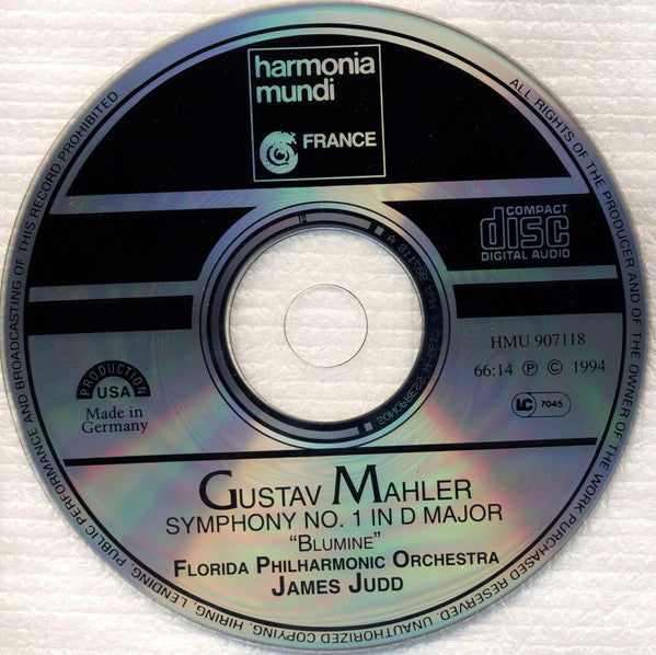 Gustav Mahler - The Florida Philharmonic Orchestra / James Judd : Symphony No. 1 (CD, Album)