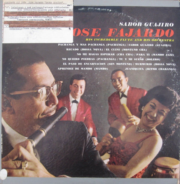 Jose Fajardo And His Orchestra : Sabor Guajiro (LP, Album, RE)