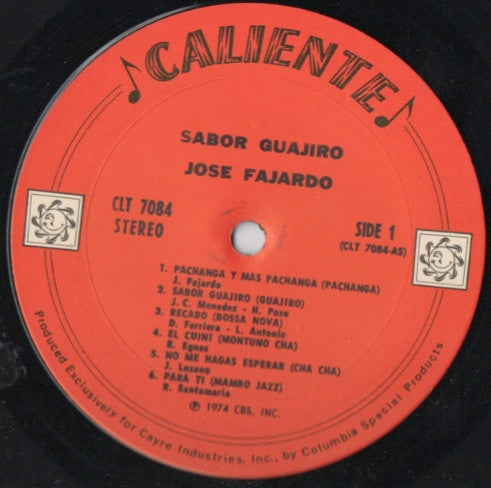 Jose Fajardo And His Orchestra : Sabor Guajiro (LP, Album, RE)