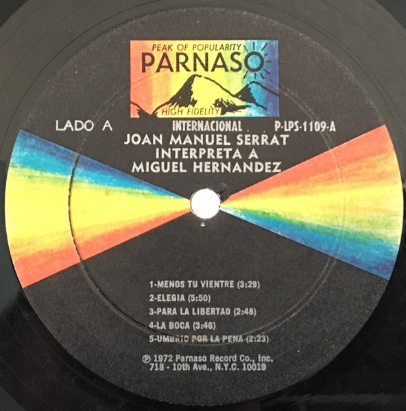 Joan Manuel Serrat : Miguel Hernandez (LP, Album)