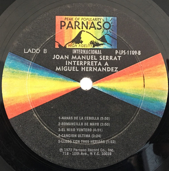 Joan Manuel Serrat : Miguel Hernandez (LP, Album)