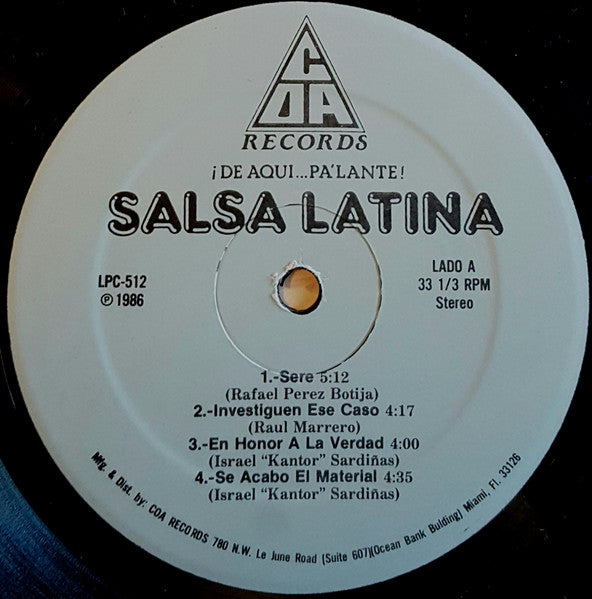 Salsa Latina : ¡De Aqui...Pa'Lante! (LP, Album)