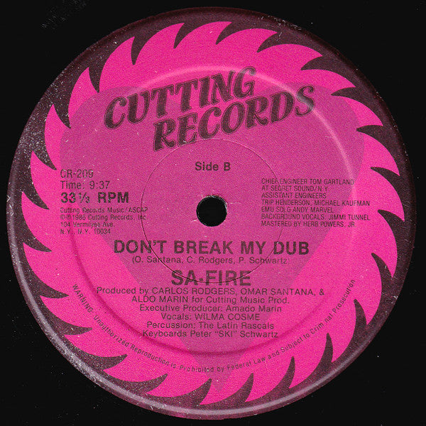 Safire : Don't Break My Heart (12")