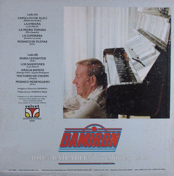 Damiron : 100% Bailable - Piano Ritmo Y Coros (LP, Album)