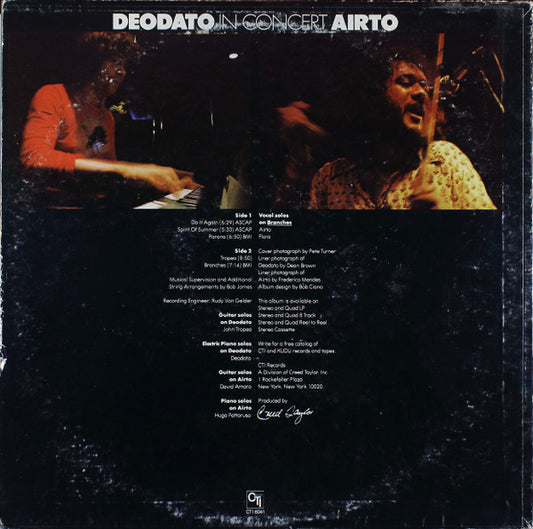 Eumir Deodato / Airto Moreira - In Concert vinyl record, LP (Very Good Plus (VG+)) | Lulo Records