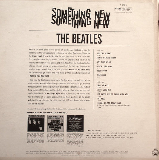 The Beatles - Something New vinyl record, LP (Very Good Plus (VG+)) | Lulo Records