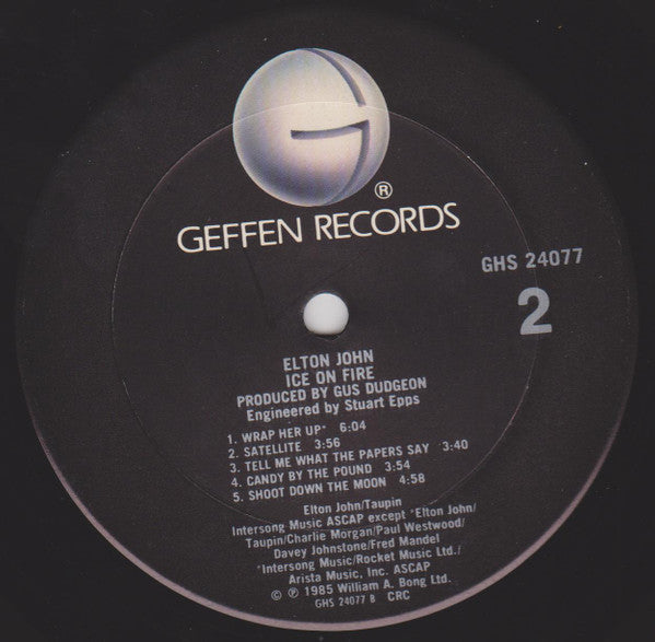 Elton John : Ice On Fire (LP, Album, Club)