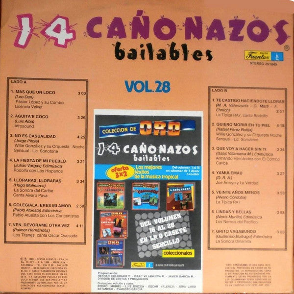 Various : 14 Cañonazos Bailables Vol. 28 (LP, Comp)