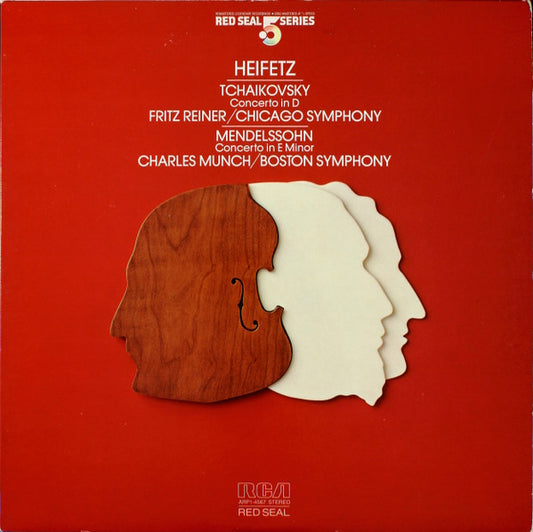 Jascha Heifetz, Pyotr Ilyich Tchaikovsky, Fritz Reiner / Chicago Symphony Orchestra, Felix Mendelssohn-Bartholdy, Charles Munch / Boston Symphony Orchestra : Concerto In D · Concerto In E Minor (LP, Album, Comp, RE, RM)