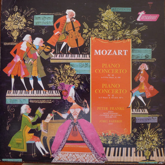 Wolfgang Amadeus Mozart, Peter Frankl, Württembergisches Kammerorchester, Jörg Faerber : Piano Concerto Nº 15 In B Flat Major, K. 450 / Piano Concerto Nº 11 In F Major, K. 413 (E.K. 387ª) (LP, Album)